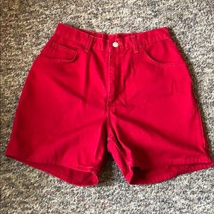 Fire Engine Red Jean Shorts